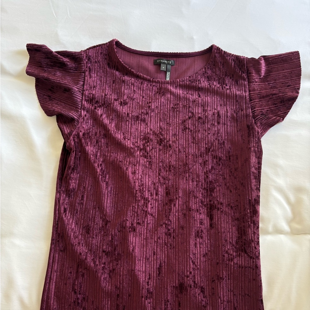 Dynamite Burgundy Velvet Top